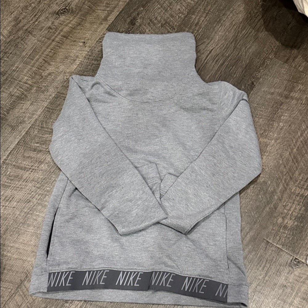 Nike Heather Gray High-Neck Sweatshirt
